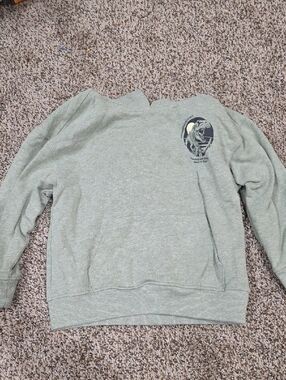 Kids Sage Green Pullover Hoodie with Small Chest Graphic